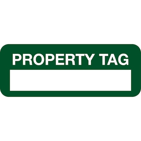 Lustre-Cal Property ID Label PROPERTY TAG Polyester Green 2in x 0.75in 1 Blank No Pad, 100PK 253744Pe1G0000